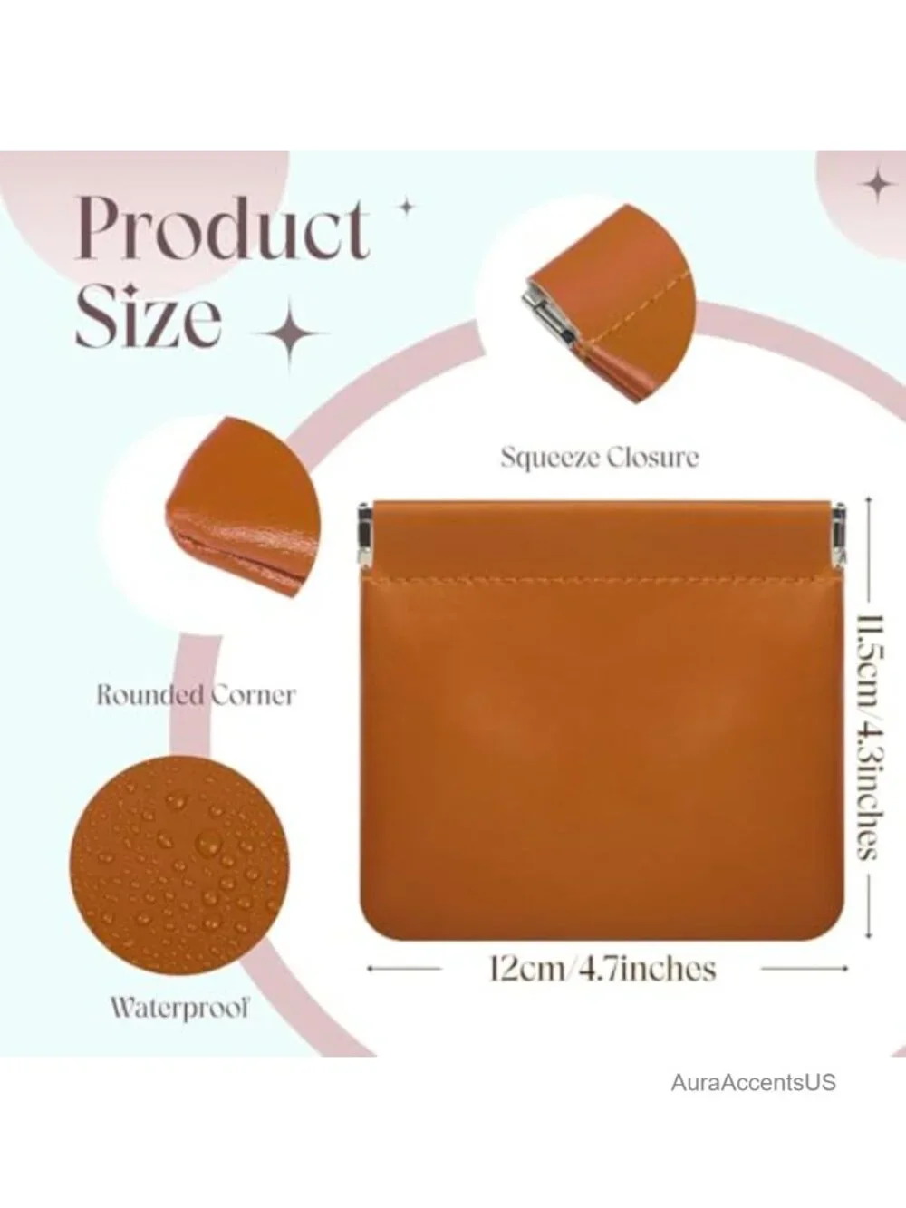 Mini PU Leather Makeup Bag 2-Pack for Purse, Travel Cosmetic Pouch